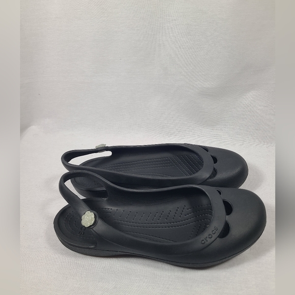 Crocs Jayna Womens Size 9W Slingback Slip On Ballet Flats Black Comfort - Picture 3 of 8